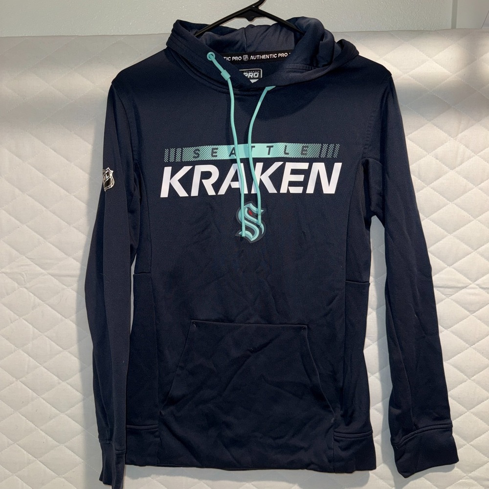 Seattle Kraken Authentic‎ Pro Hoodie Youth Large Navy Fanatics NHL Performance